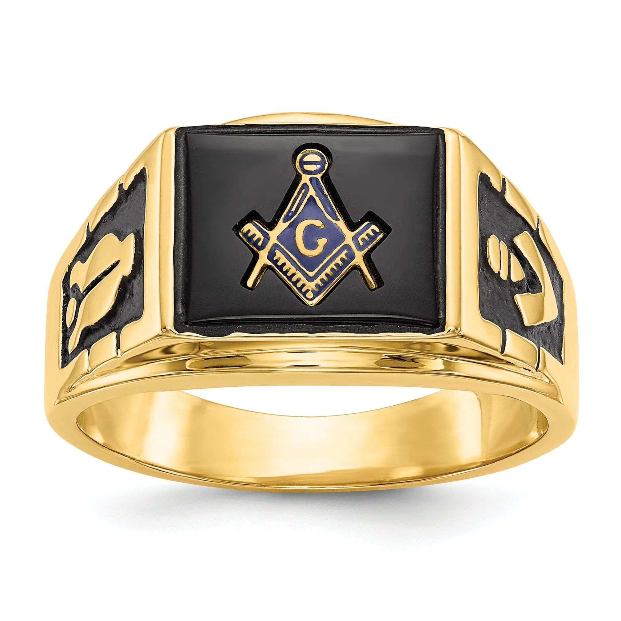 14k Yellow Gold Men's Masonic Ring