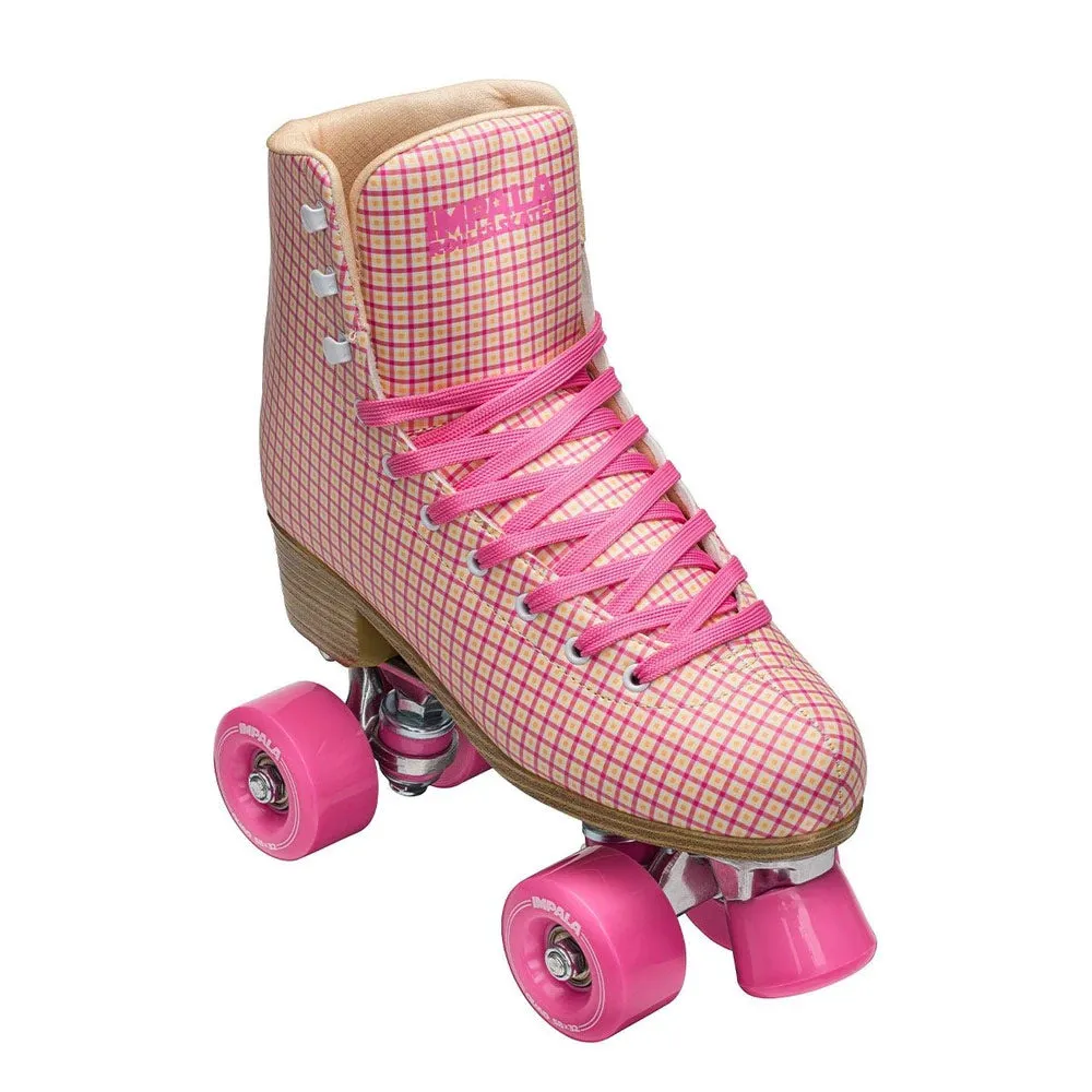 Impala Quad Roller Skates Pink Tartan